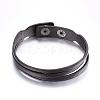 Leather Cord Snap Bracelets BJEW-P099-10B-2