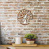 Creative Natural Wooden Wall Hanging Decoration AJEW-WH0331-009-6