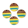 Epoxy Resin & Walnut Wood Pendants RESI-N039-121A-1