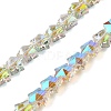 Electroplate Transparent Glass Beads Strands EGLA-U004-03A-HP02-1