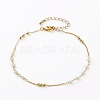 Faceted Glass Beaded Anklets AJEW-AN00379-03-1