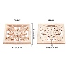 Natural Solid Wood Carved Onlay Applique Craft WOOD-WH0101-52-2