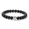 Frosted Glass Round Beaded Stretch Bracelets BJ1741-8-1