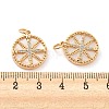 Brass Micro Pave Clear Cubic Zirconia Flat Round Pendants KK-Q806-03G-3