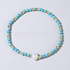 Natural Turquoise Beaded Stretch Bracelets for Women BG9690-10-1