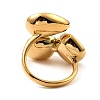 Teardrop & Square Glass Open Cuff Rings RJEW-G289-01G-04-3