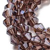 Transparent Electroplate Glass Beads Strands GLAA-F029-3mm-C05-3