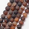 Natural Striped Agate/Banded Agate Bead Strands G-K166-12-12mm-04-1