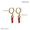 Stainless Steel Red Chili Hoop Earrings SO5470-1-3