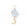 Dyed Natural Selenite Planet Pendants PALLOY-JF03769-01-3