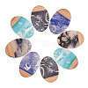 16Pcs 4 Colors Transparent Resin & Walnut Wood Pendants RESI-CJ0001-206-4