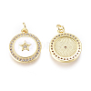 Brass Micro Pave Cubic Zirconia Pendants KK-D159-17G-2