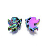 Rack Plating Rainbow Color Alloy Beads PALLOY-S180-330-3