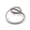 Non-Tarnish 201 Stainless Steel Wave Finger Ring RJEW-J051-31P-3