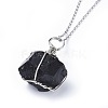 Natural Tourmaline Pendant Necklaces NJEW-JN02424-4