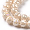 Electroplate Glass Beads Strands GLAA-E036-14-M-5