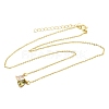 Brass Pave Cubic Zirconia Rectangle & Teardrop Pendant Cable Chain Necklaces KK-CBAB173-05G-10-4