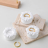 Flower Shaped Gesso Ring Display Stands ODIS-WH0029-98-5