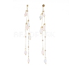 Natural Morganite Dangle Stud Earring EJEW-JE04122-02-2