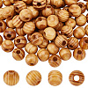 120Pcs Pinewood Large Hole European Beads WOOD-OC0003-81B-1