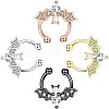 316L Stainless Steel Clear Cubic Zirconia Halloween Bat Clip-on Nose Septum Rings WG4B0C3-04-3