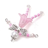 Glass Seed & Acrylic Pearl Beaded Big Pendants PALLOY-MZ00194-03-3