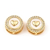 Brass Micro Pave Clear Cubic Zirconia Slide Charms KK-K342-09G-05-1