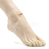 Natural Dyed Malaysia Jade Link Anklets for Women AJEW-AN00474-04-3