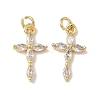 Brass Micro Pave Cubic Zirconia Pendants X1-KK-Q068-49A-G-1