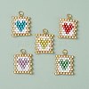 Beaded Rectangle with Heart Charms PALLOY-MZ00442-1