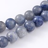 Dyed & Heated Natural Blue Aventurine Round Bead Strands X-G-M248-8mm-01-1