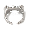 Brass Open Cuff Ring RJEW-C037-04P-3
