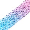Gradient Color Baking Paint Glass Bead Strands DGLA-A039-T2mm-A07-4