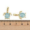 Brass Micro Pave Cubic Zirconia Pendants X-KK-C093-09G-02-3