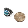 Natural Banded Agate Adjustable Rings RJEW-I108-03AS-04-5