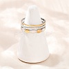 304 Stainless Steel Double Color Cuff Rings RJEW-S635-01GP-10-2