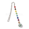7 Chakra Gemstone Bead & Natural Green Aventurine Glass Heart Wishing Bottle Pendant Bookmarks AJEW-JK00313-06-1