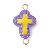 10Pcs 10 Colors Handmade Lampwork Enamel Religion Cross Links Connector Charms PALLOY-JF04302-3