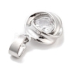 Brass Micro Pave Clear Cubic Zirconia Pendants ZIRC-L104-011P-2