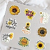 50Pcs Cartoon Sunflower Paper Sticker Label Set DIY-G066-03-5