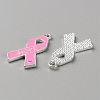 Breast Cancer Pink Awareness Ribbon Theme Alloy Enamel Pendants ENAM-WH0057-50E-2