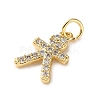 Brass Micro Pave Cubic Zirconia Charms LS-KK-I383-05G-03-2