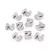 Alloy Initial Slide Charms with Grade A Rhinestones ALRI-R032-Z-FF-1