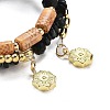 Bohemian Handwork Multi-Colored Stone Beaded Bracelet AJEW-Z038-01F-3