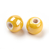 Glazed Porcelain Beads PORC-D001-10mm-16-3