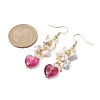 Synthetic White Howlite Chips & Glass Heart Dangle Earrings EJEW-JE05513-3