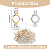160Pcs 2 Colors Brass Crystal Rhinestone Connector Charms KK-HS0015-66-2