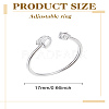 1Pc Letter Brass Rhinestone Open Cuff Rings for Women AJEW-LP0004-47D-S-2