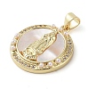 Brass Micro Pave Clear Cubic Zirconia Pendants KK-Q813-16G-G-2