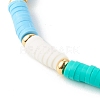 Polymer Clay Heishi Beads Stretch Bracelets Sets for Valentine's Day BJEW-JB06298-01-10